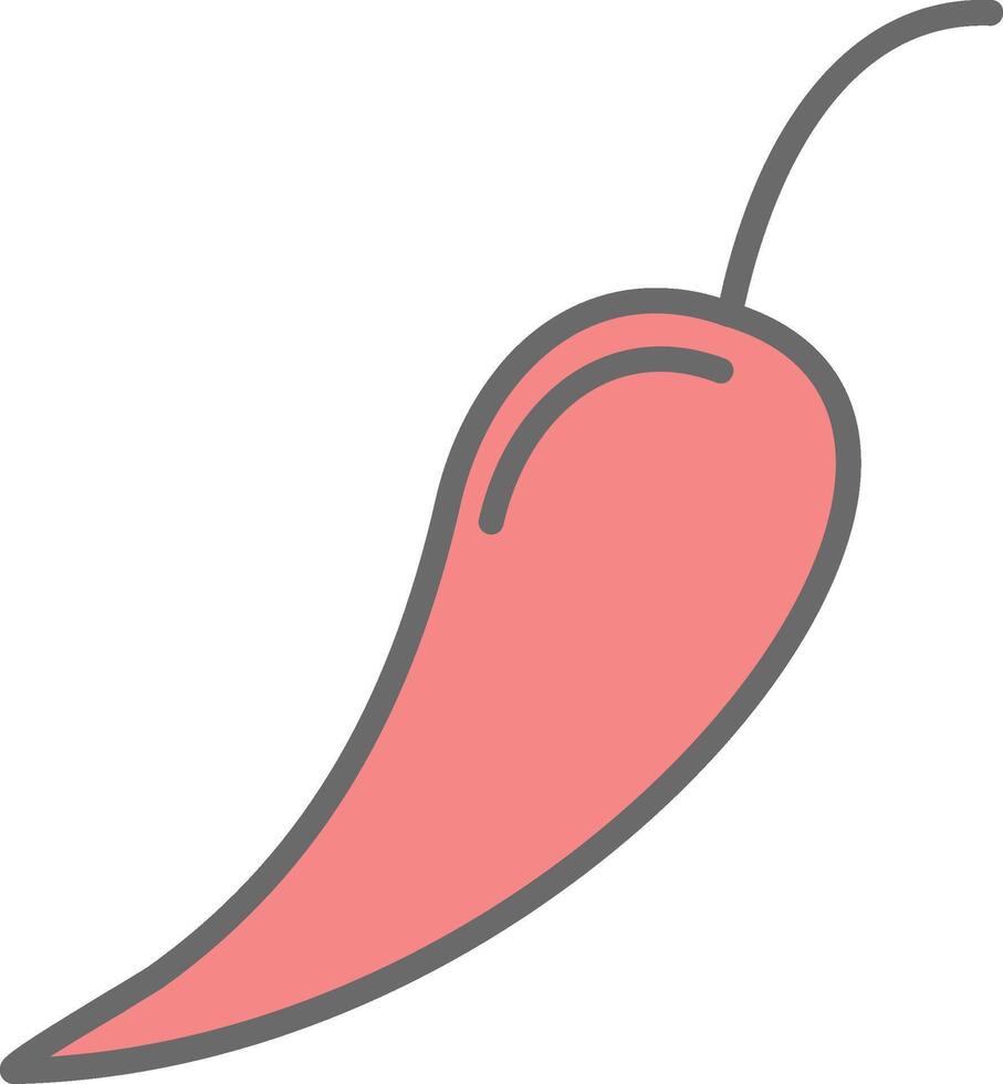 Chilli Line Filled Light Icon vector