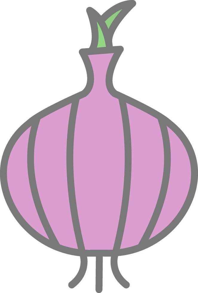 Onion Line Filled Light Icon vector