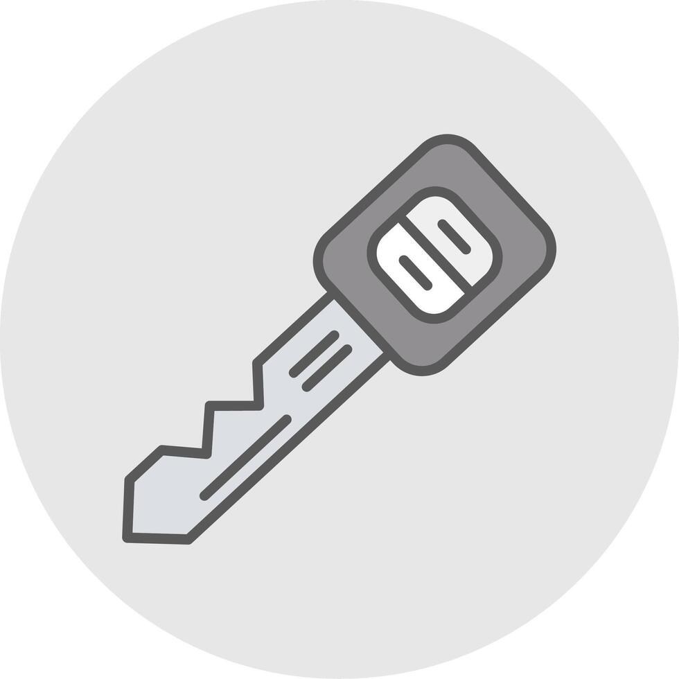 Car Key Line Filled Light Icon vector