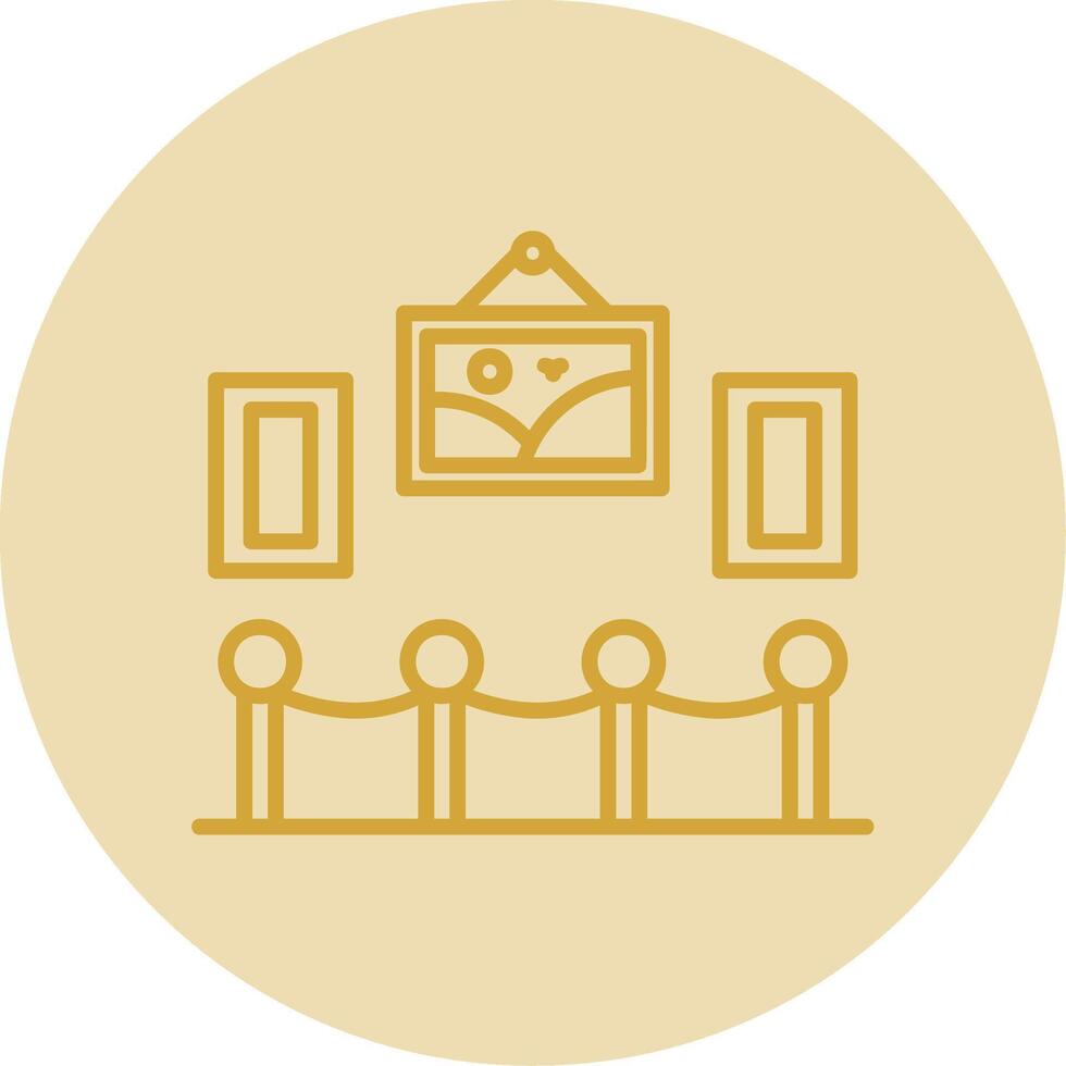 Art Gallery Line Yellow Circle Icon vector