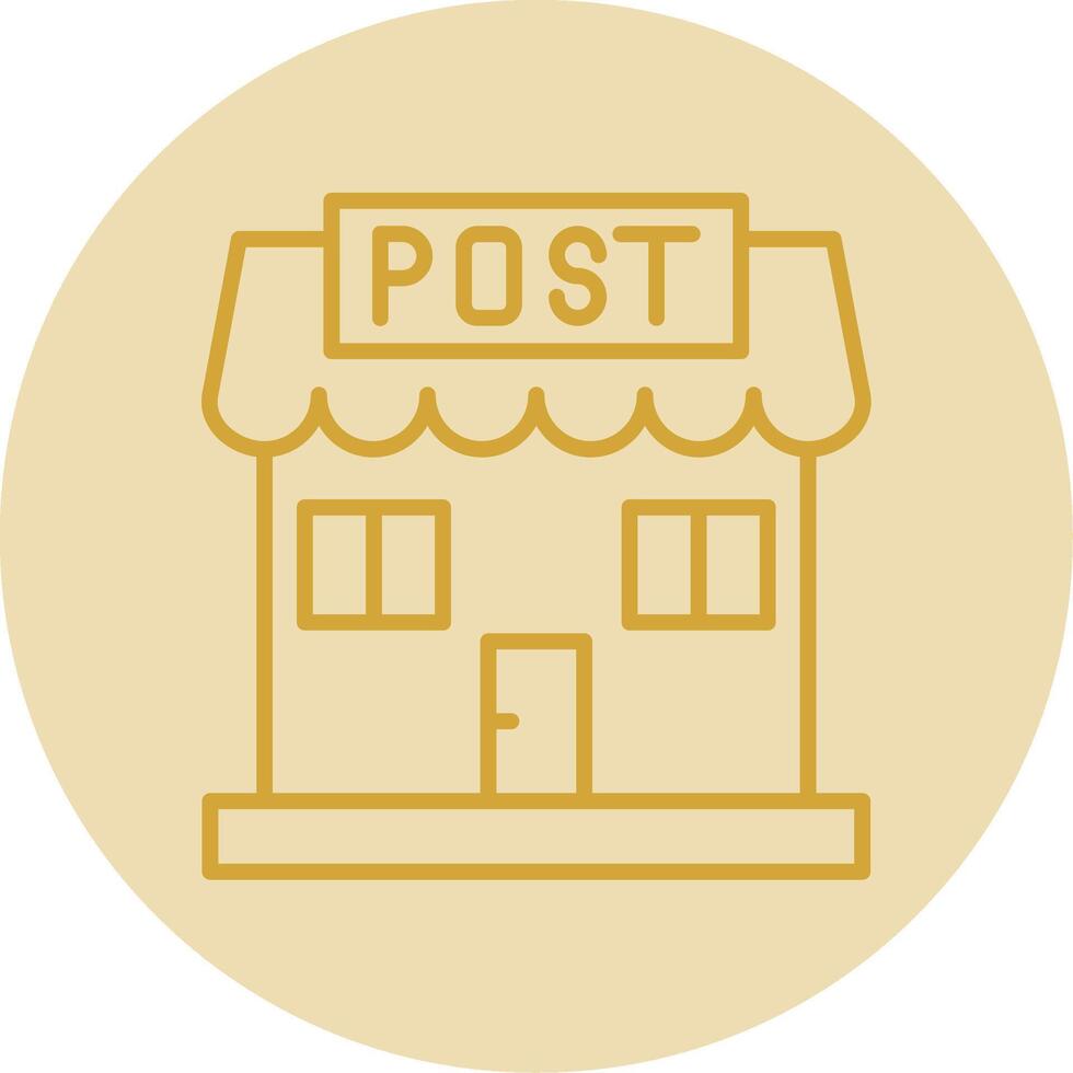 Post Office Line Yellow Circle Icon vector