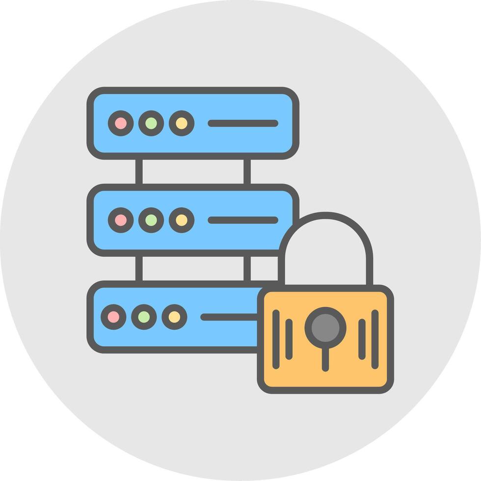 Secure Data Line Filled Light Icon vector