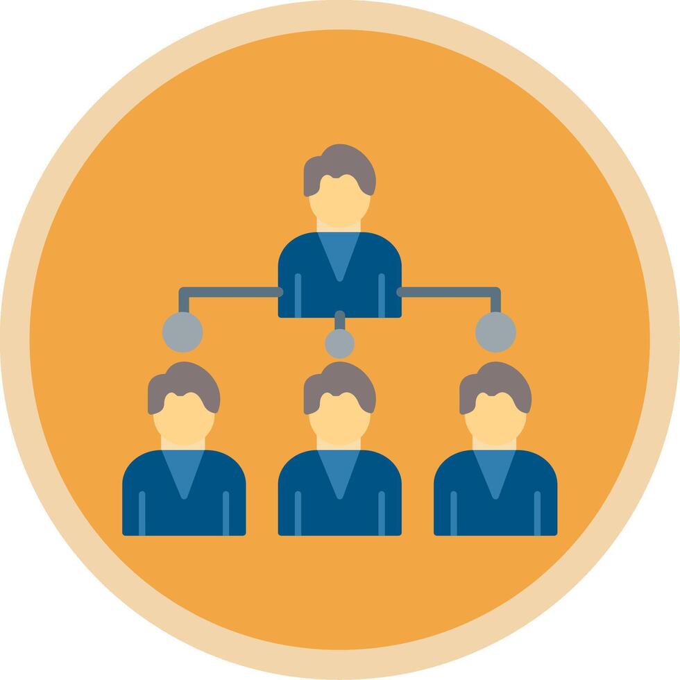 Company Structure Flat Multi Circle Icon vector