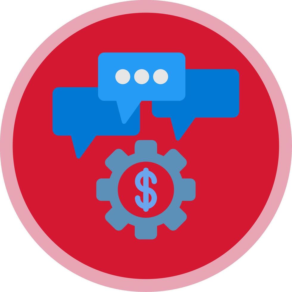 Business Dialog Flat Multi Circle Icon vector