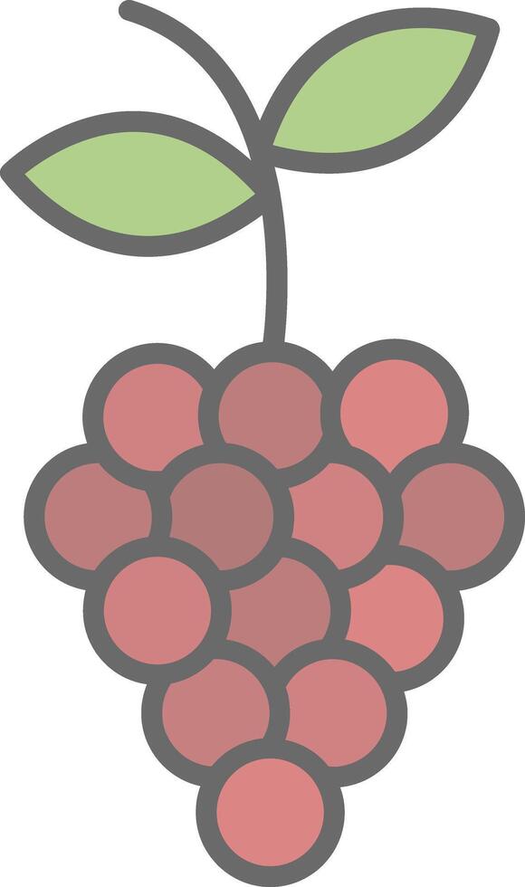 Grapes Line Filled Light Icon vector