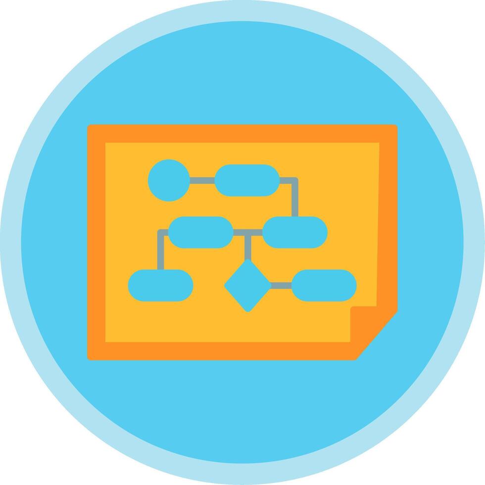 Work Flow Process Flat Multi Circle Icon vector