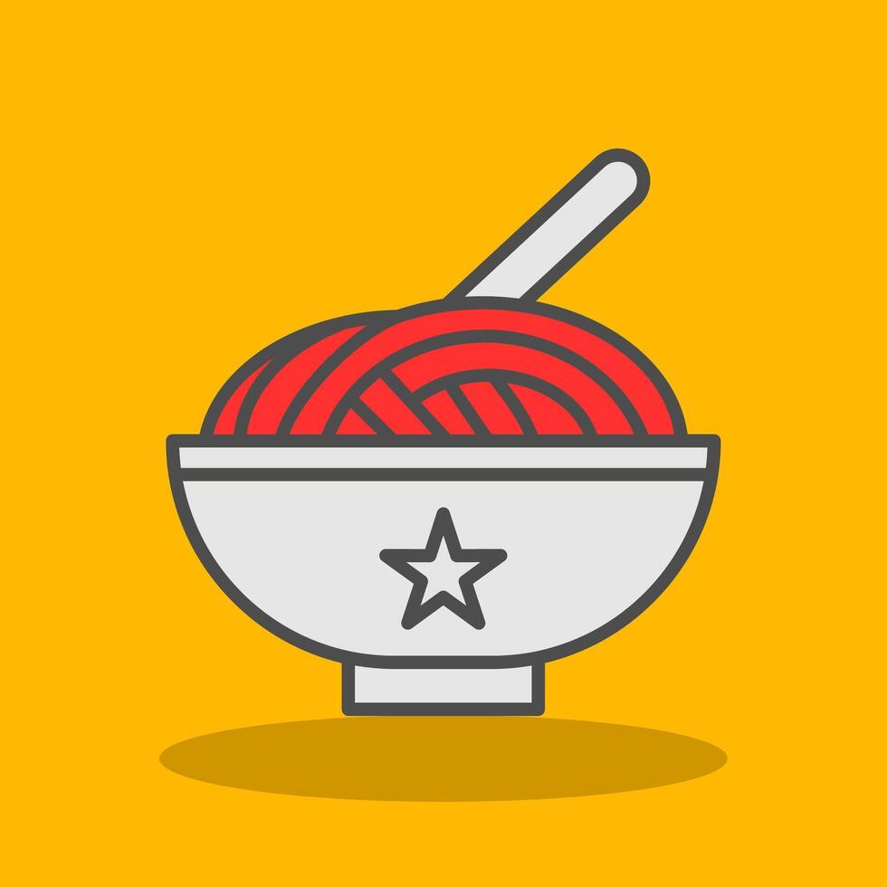 Spaghetti Filled Shadow Icon vector