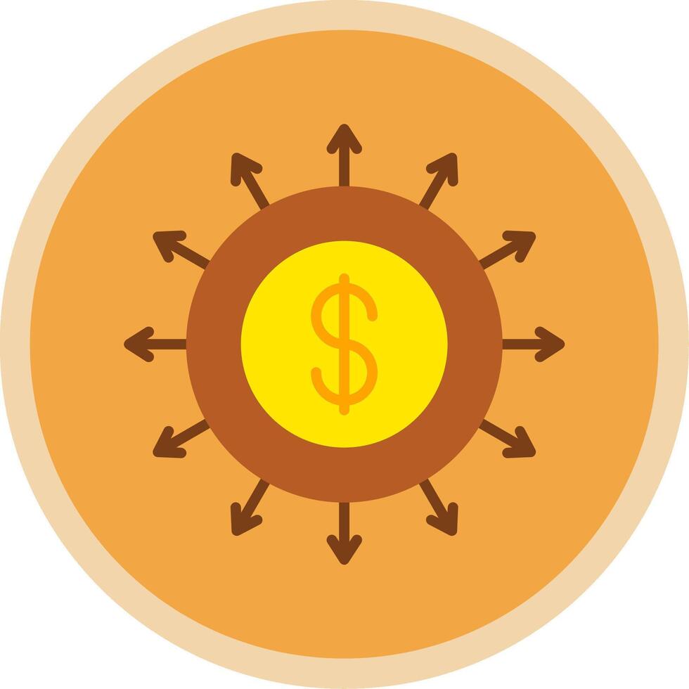 Budget Spending Flat Multi Circle Icon vector