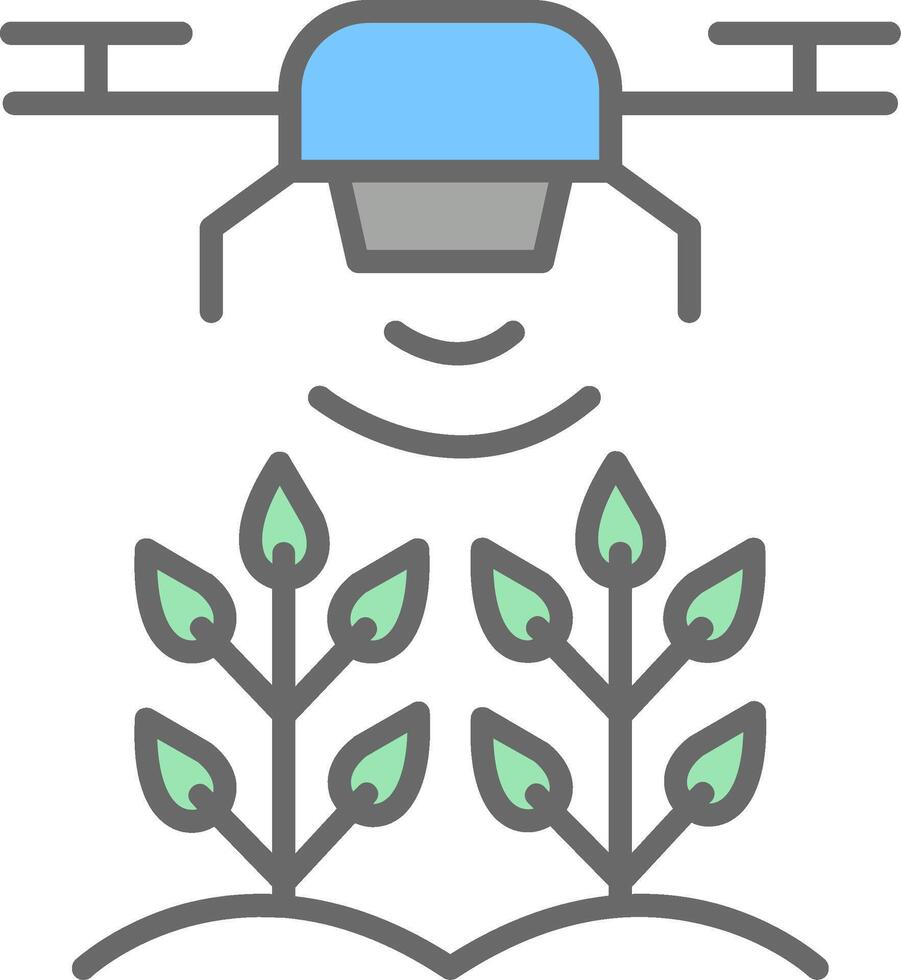 Agricultural Drones Line Filled Light Icon vector