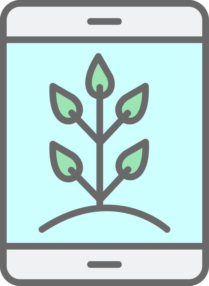 Farming App Line Filled Light Icon vector