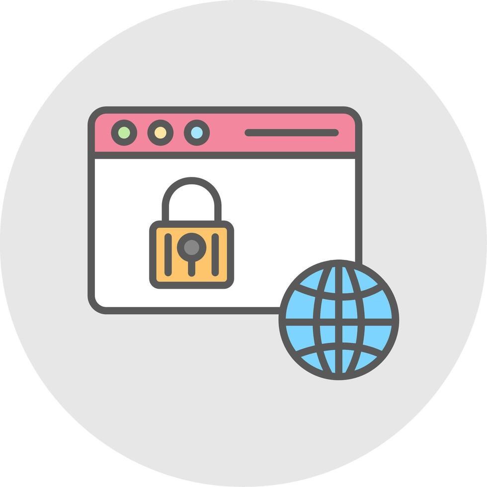 Web Security Line Filled Light Icon vector