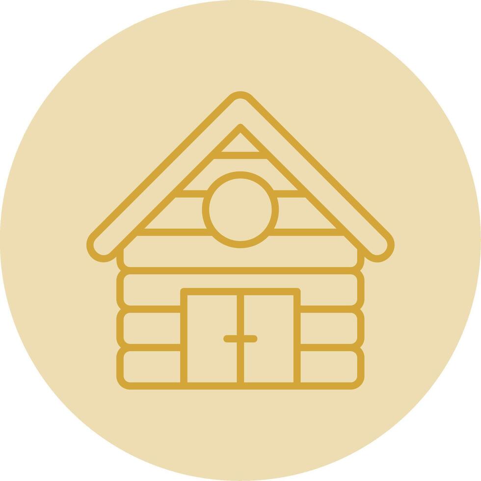 Cabin Line Yellow Circle Icon vector