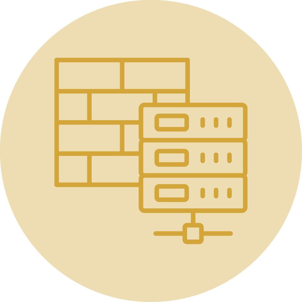 Firewall Line Yellow Circle Icon vector