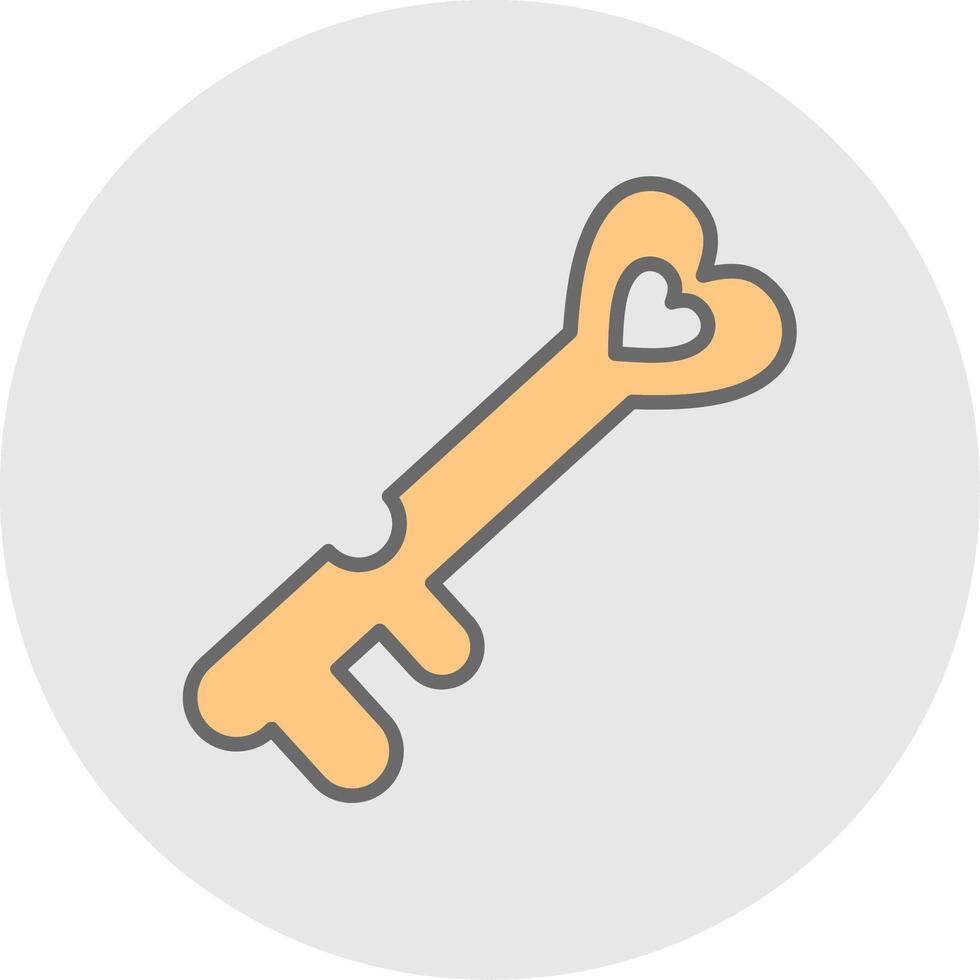 Love Key Line Filled Light Icon vector