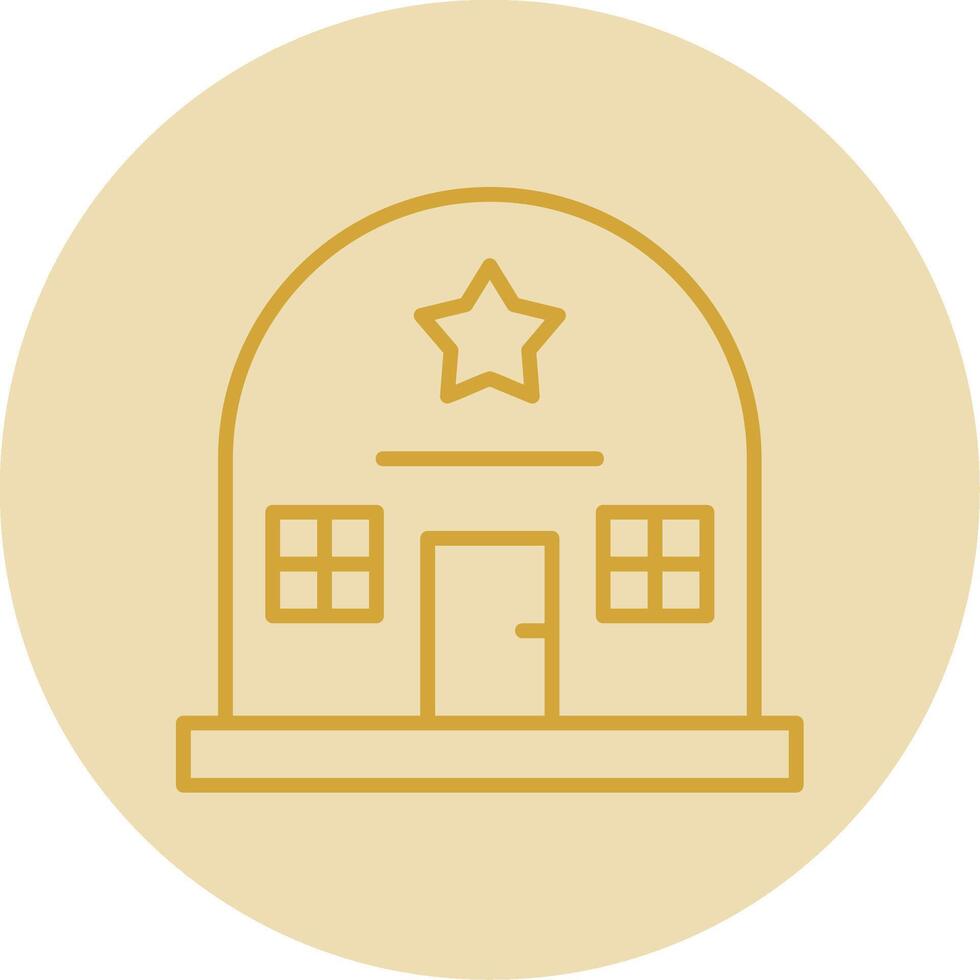 Army Base Line Yellow Circle Icon vector