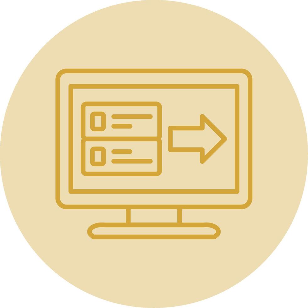 Data Transfer Line Yellow Circle Icon vector