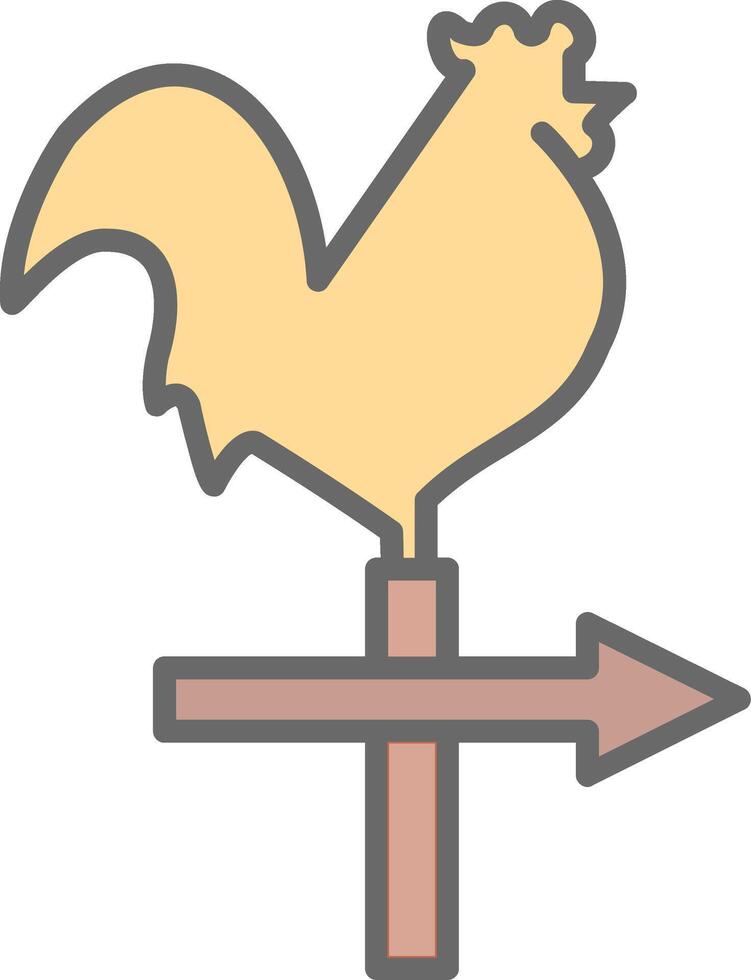 Weather Vane Line Filled Light Icon vector