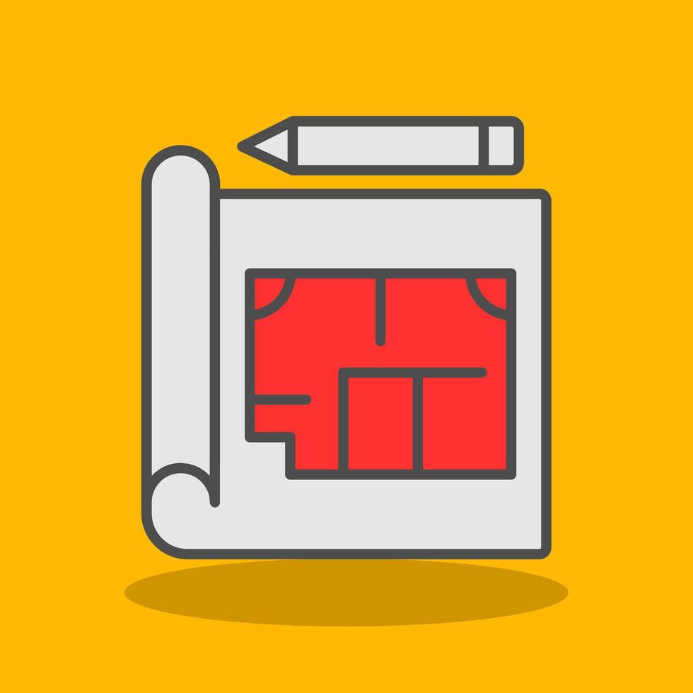 Blueprint Filled Shadow Icon vector