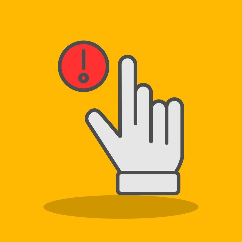 Hand Alert Filled Shadow Icon vector