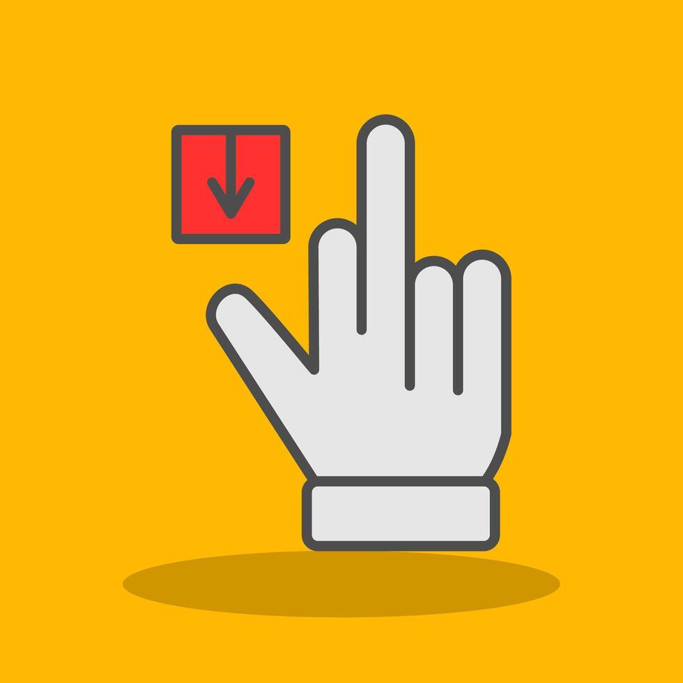 Tap Down Filled Shadow Icon vector