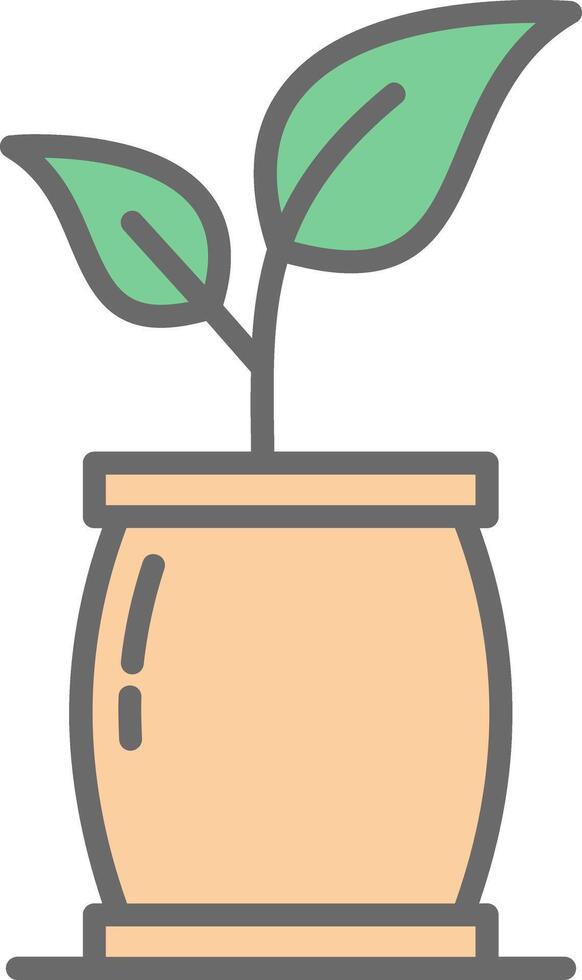 Plant Line Filled Light Icon vector