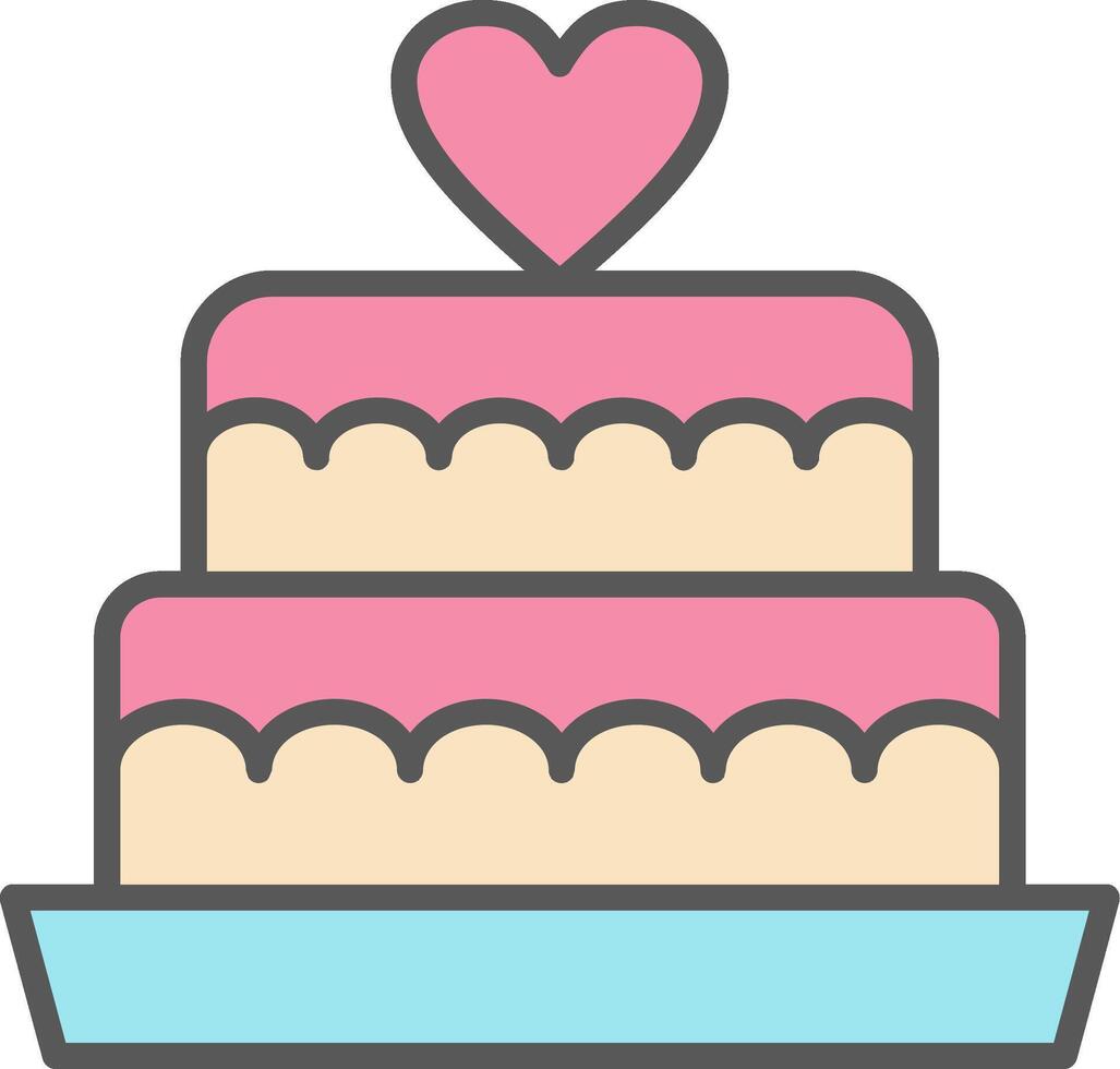 Wedding Cake Line Filled Light Icon vector