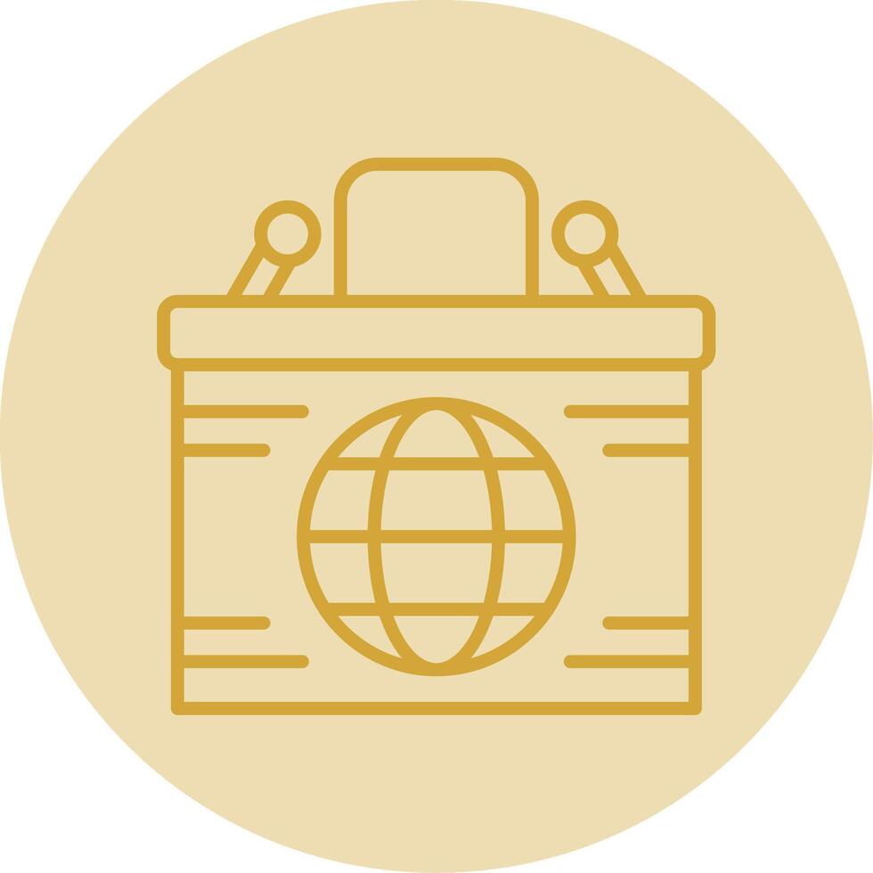 Desk Line Yellow Circle Icon vector