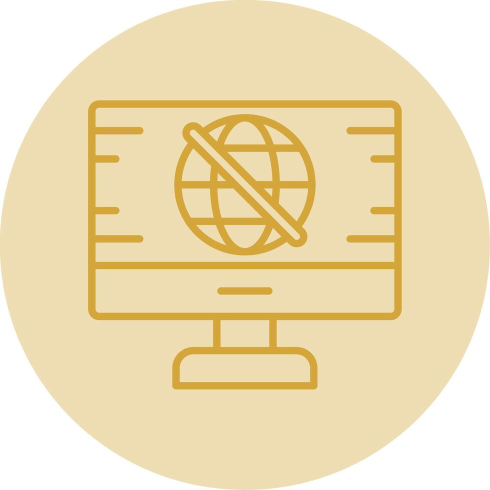 No Signal Line Yellow Circle Icon vector