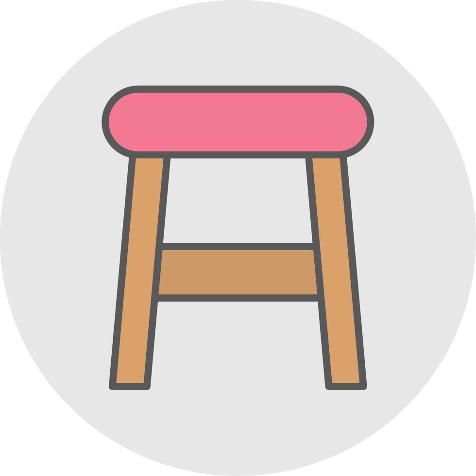 Stool Line Filled Light Icon vector