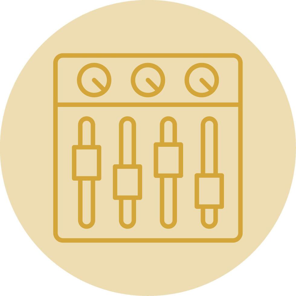 Sound Mixer Line Yellow Circle Icon vector