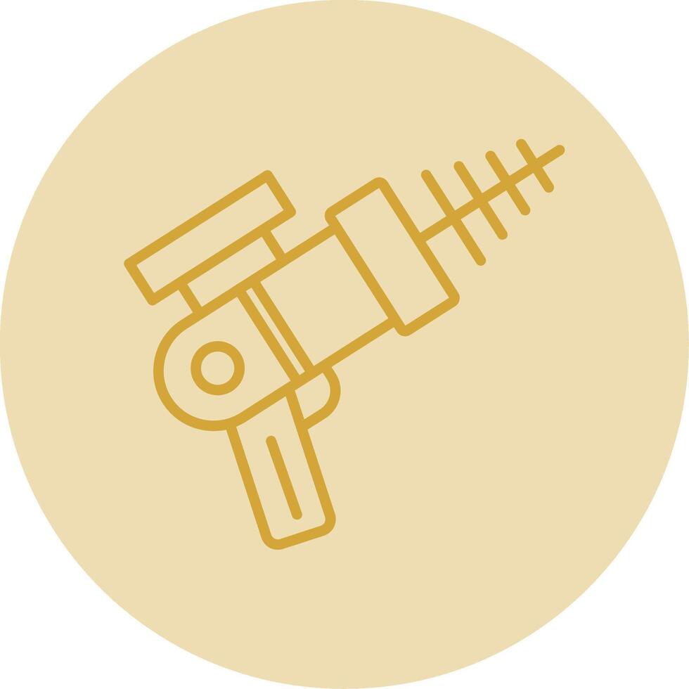 Laser Gun Line Yellow Circle Icon vector