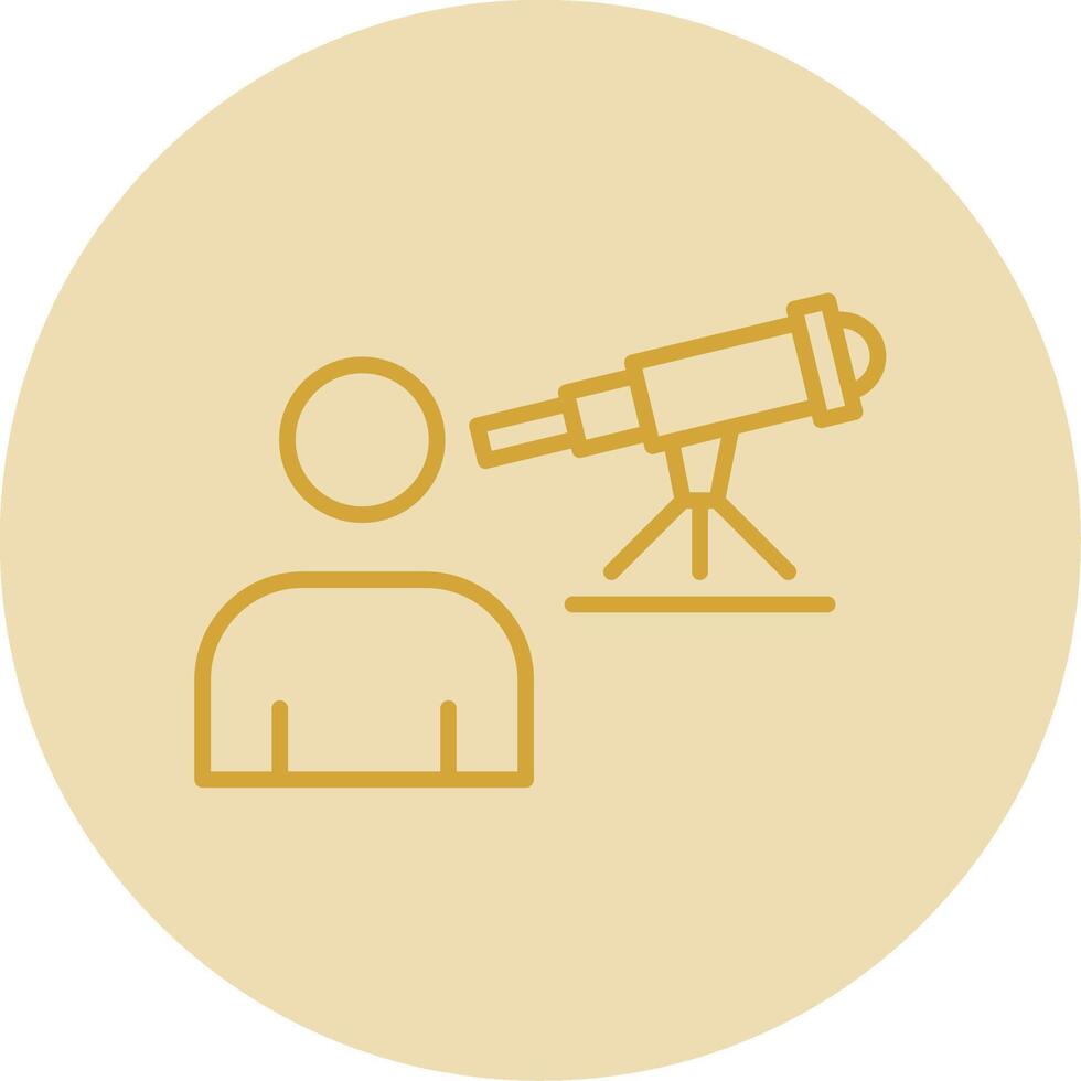 Astronomer Line Yellow Circle Icon vector