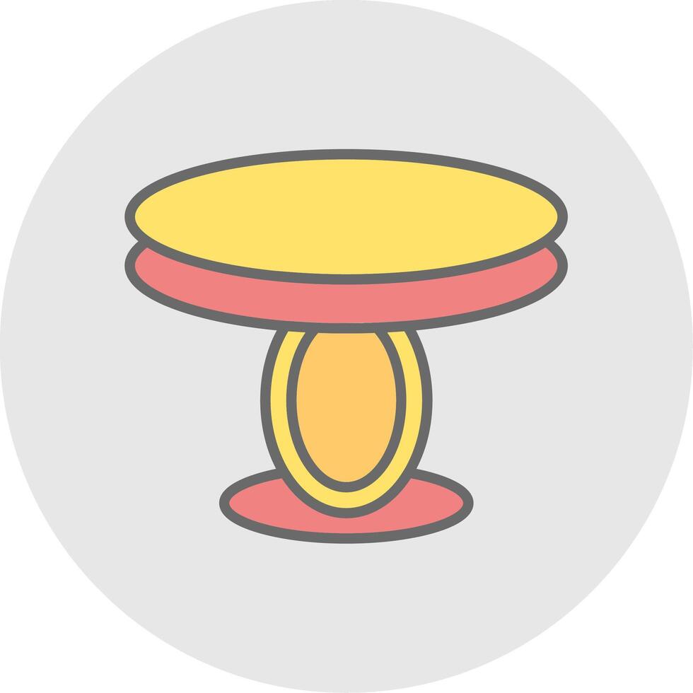 Dining Table Line Filled Light Icon vector