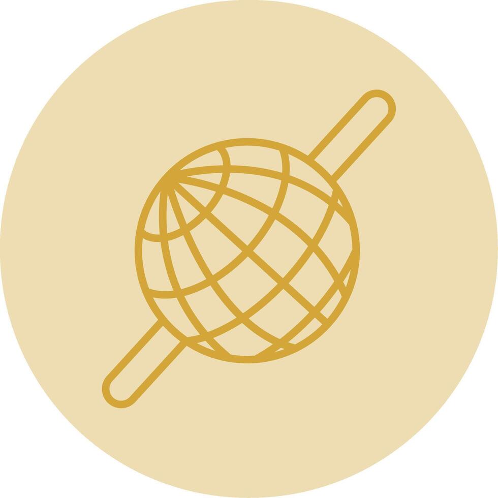 Sphere Line Yellow Circle Icon vector