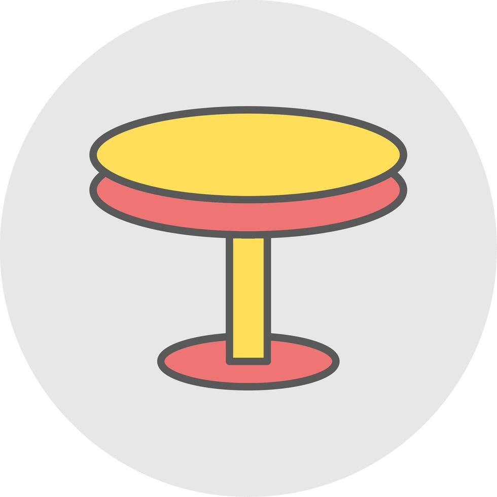 Round Table Line Filled Light Icon vector