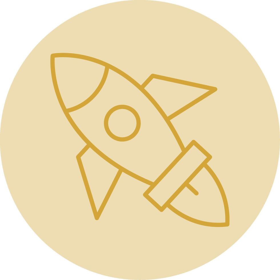 Rocket Line Yellow Circle Icon vector