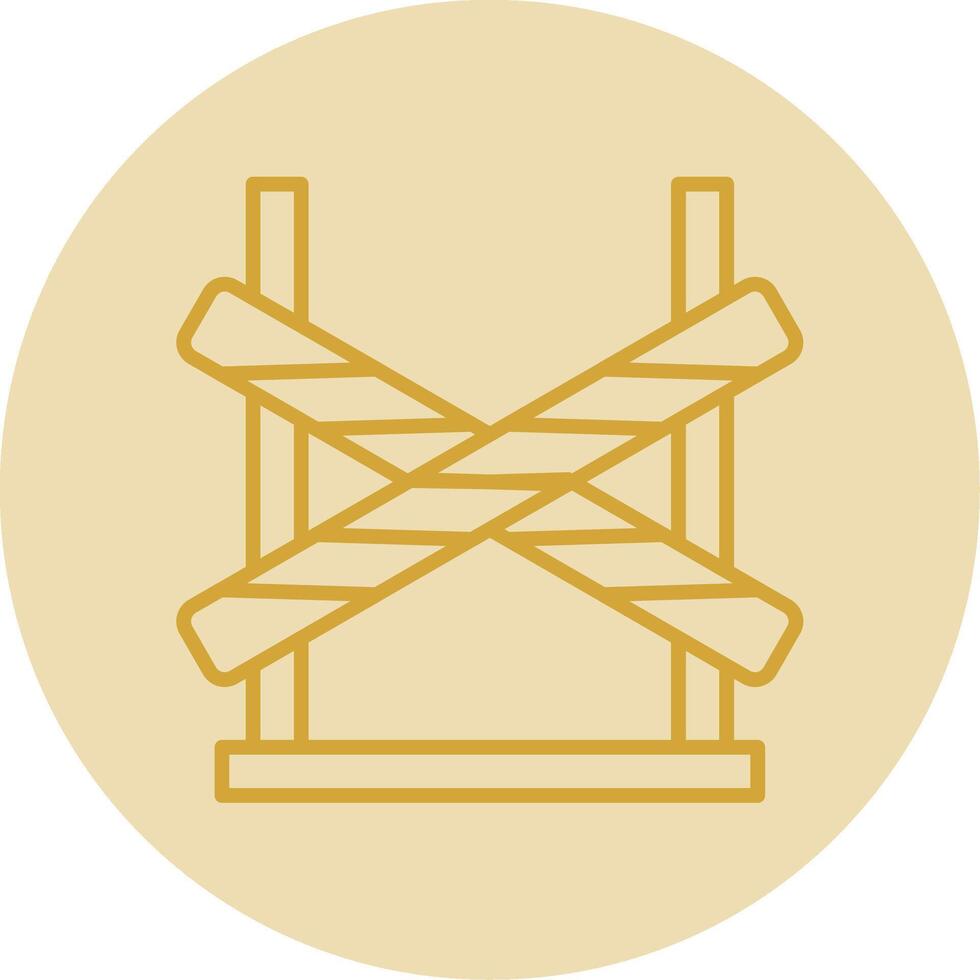 Crime Scene Line Yellow Circle Icon vector