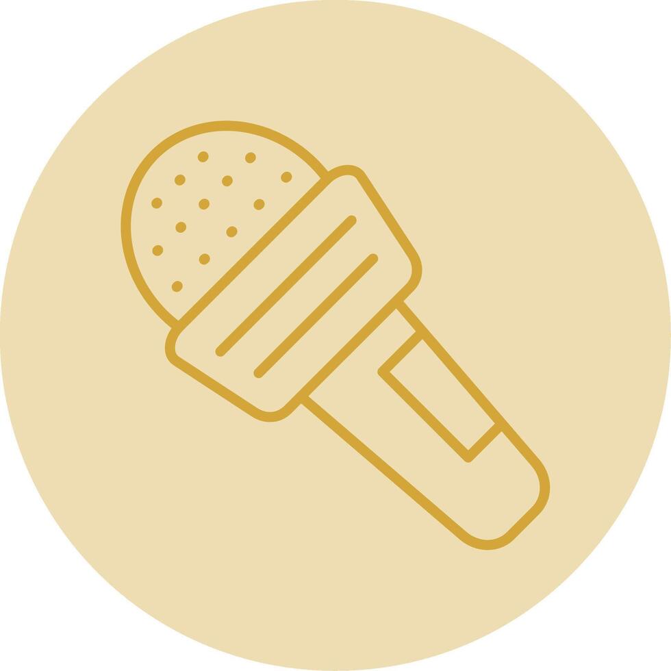micrófono línea amarillo circulo icono vector