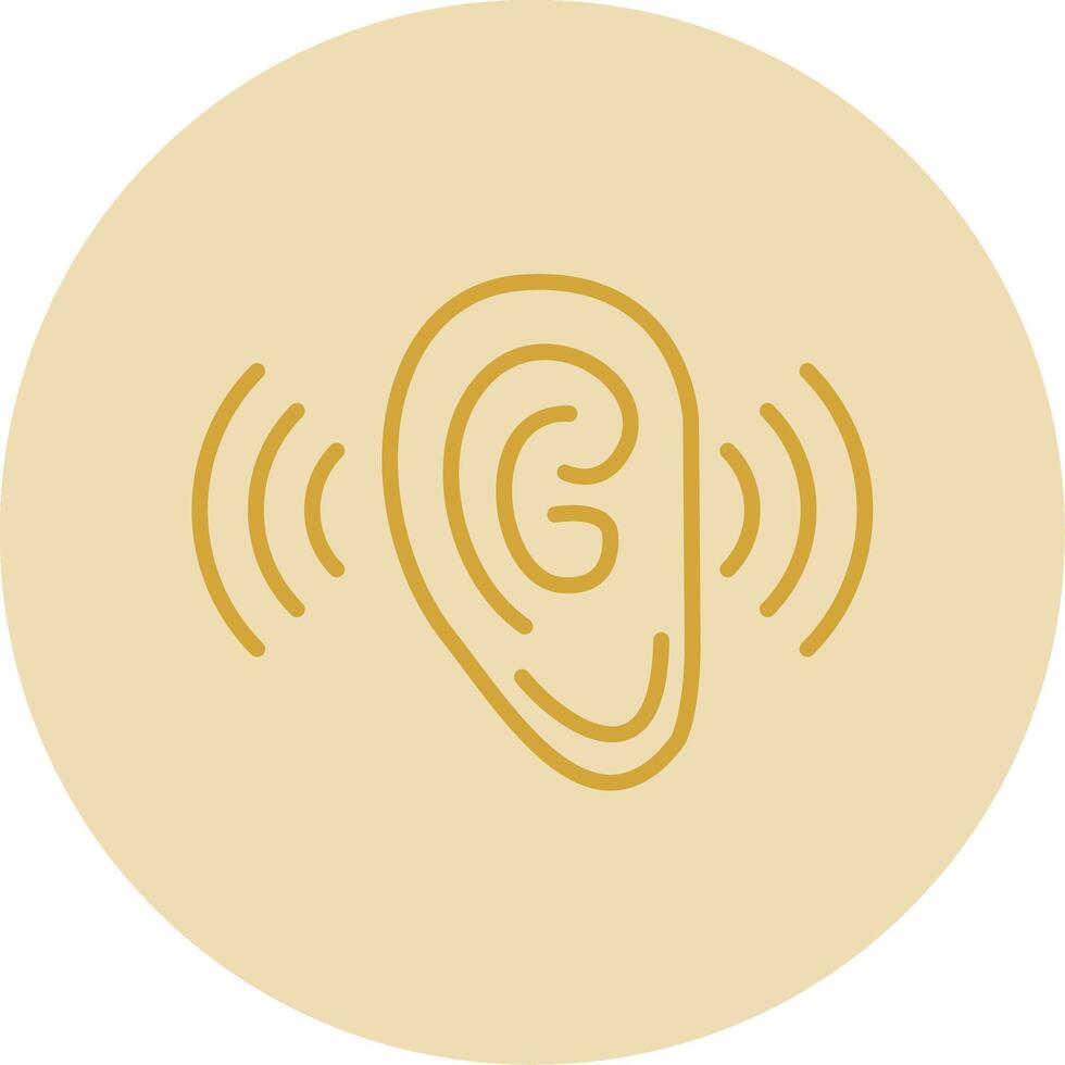 Listening Line Yellow Circle Icon vector