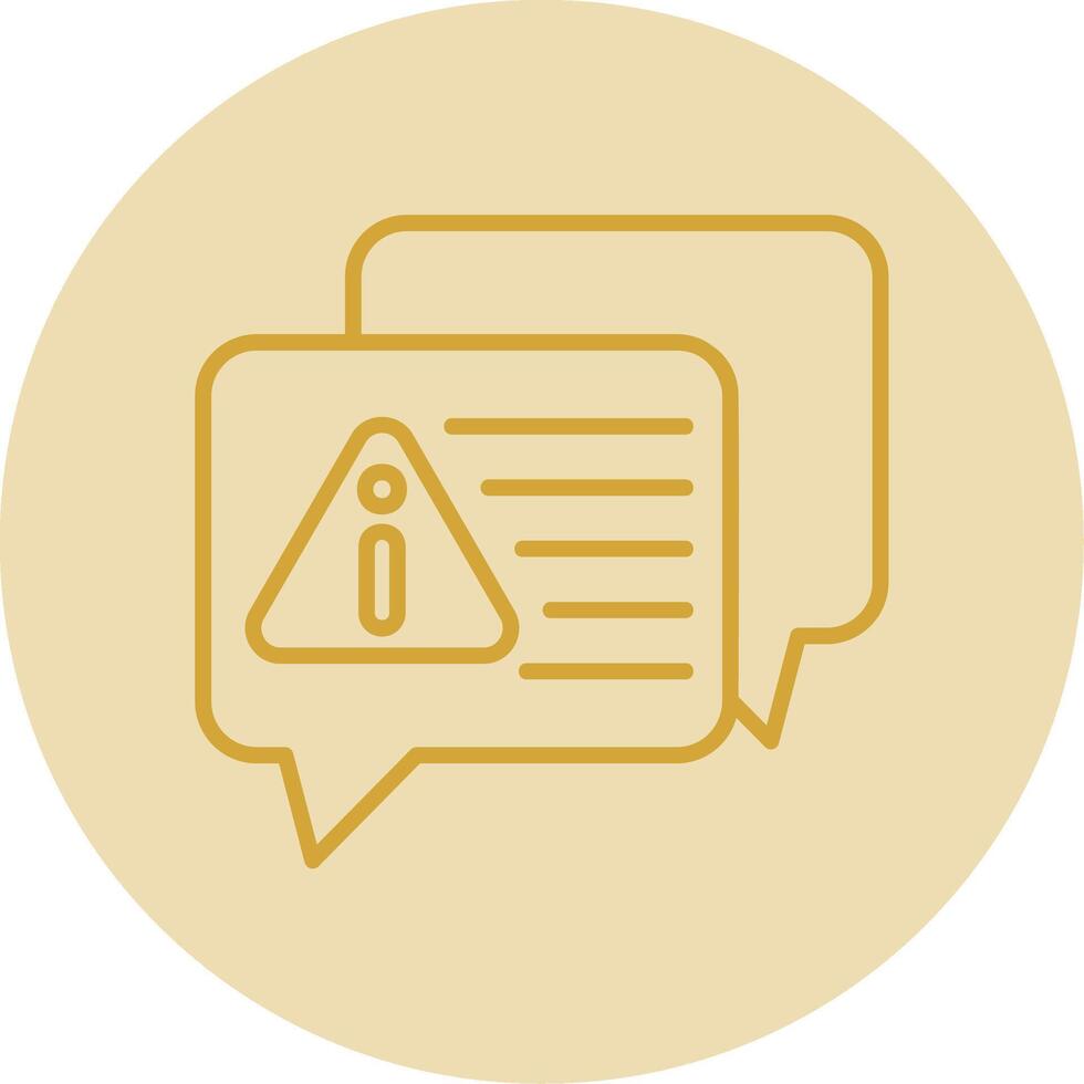 Error Message Line Yellow Circle Icon vector