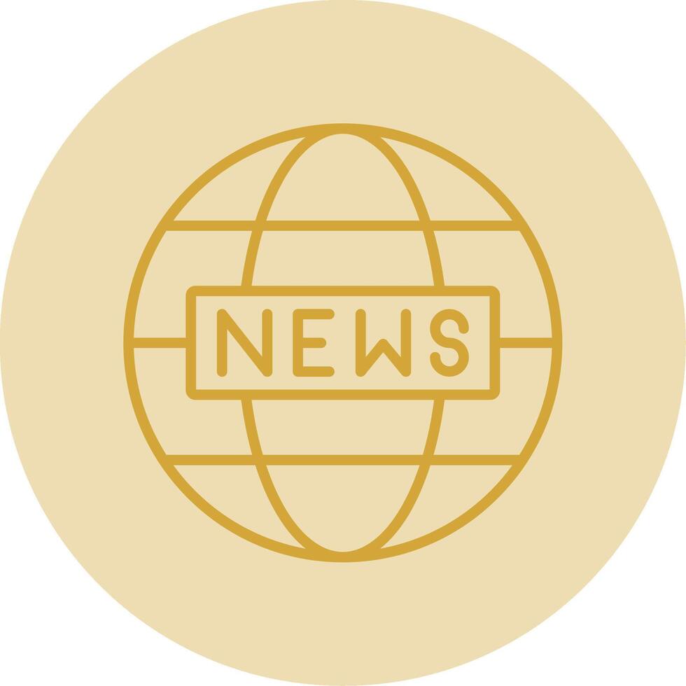 mundo Noticias línea amarillo circulo icono vector