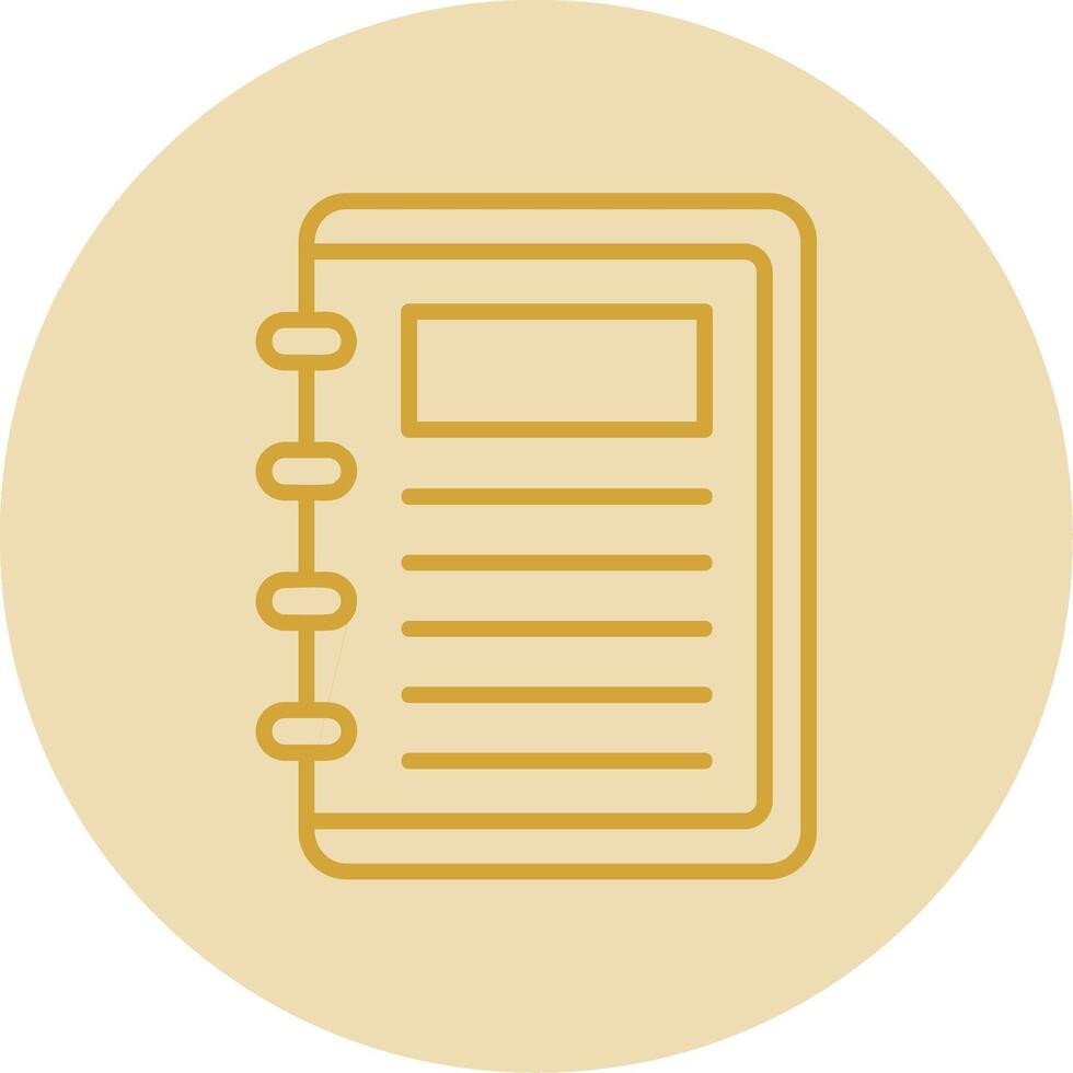 Take Note Line Yellow Circle Icon vector