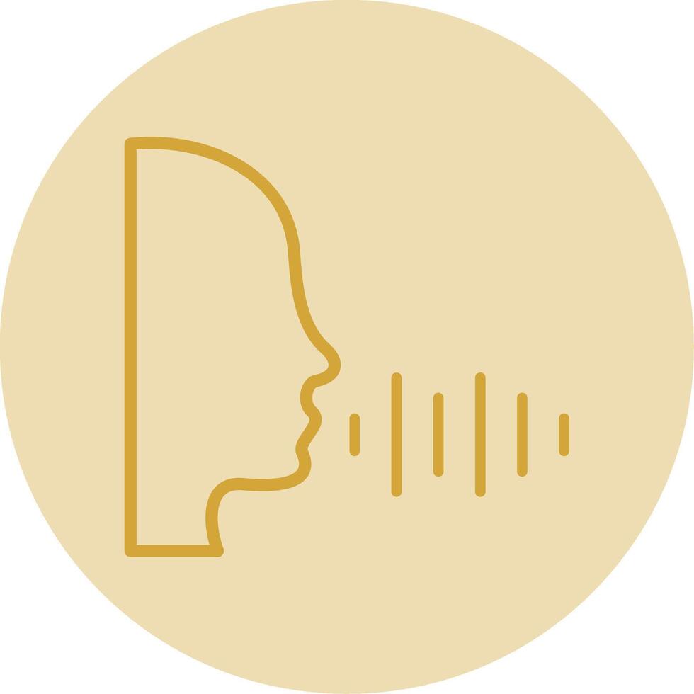 Voice Recording Line Yellow Circle Icon vector