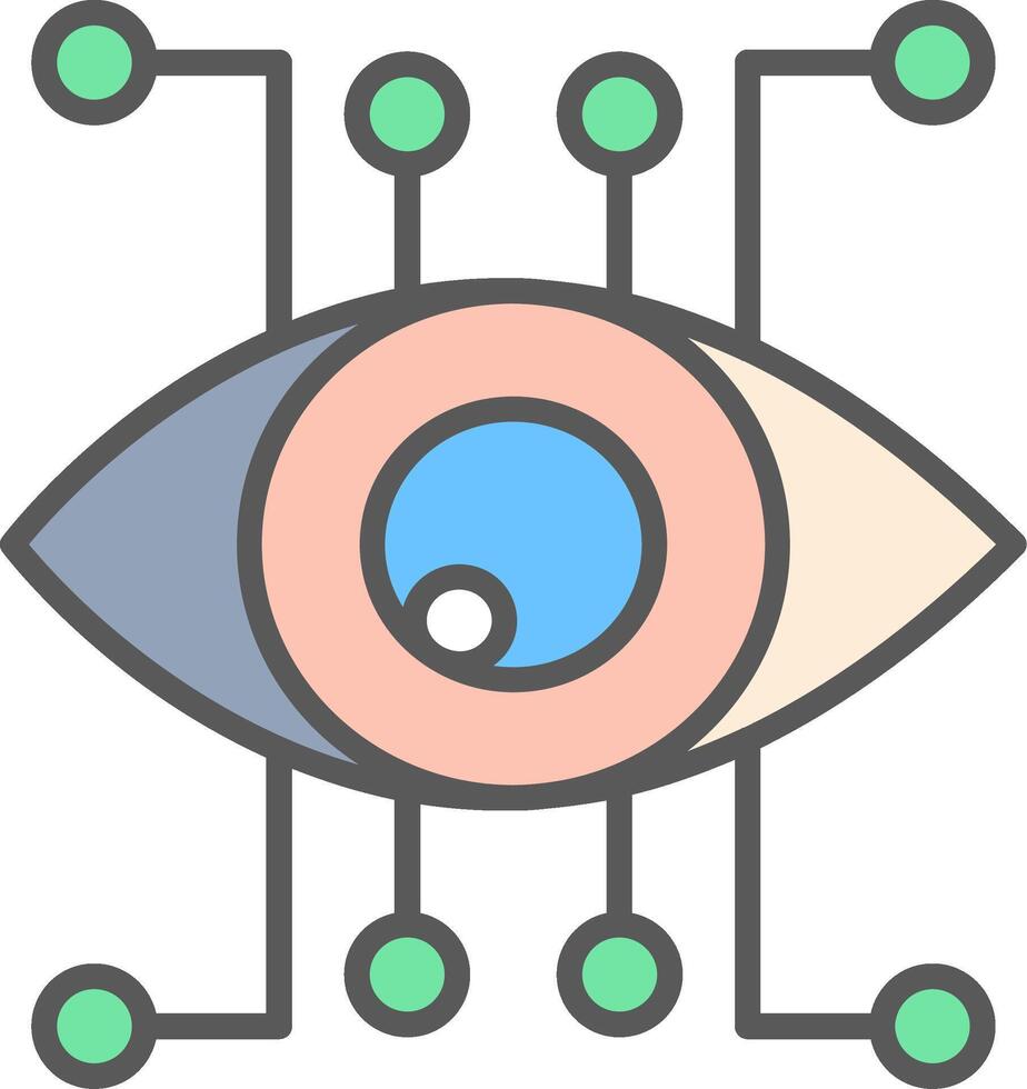 Eye Recognition Line Filled Light Icon vector