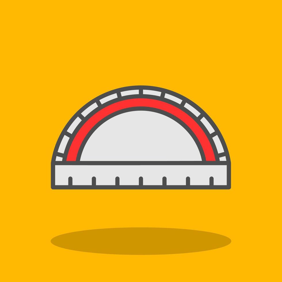 Ruler Filled Shadow Icon vector