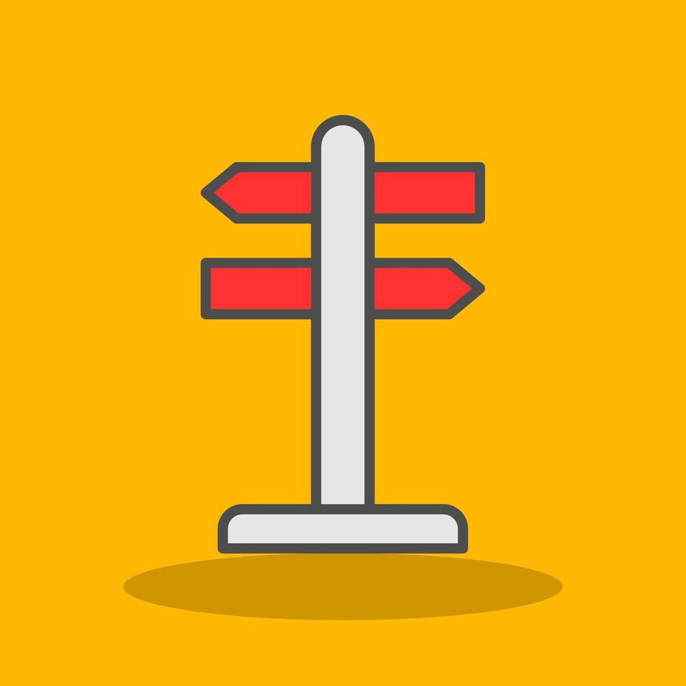 Direction Filled Shadow Icon vector