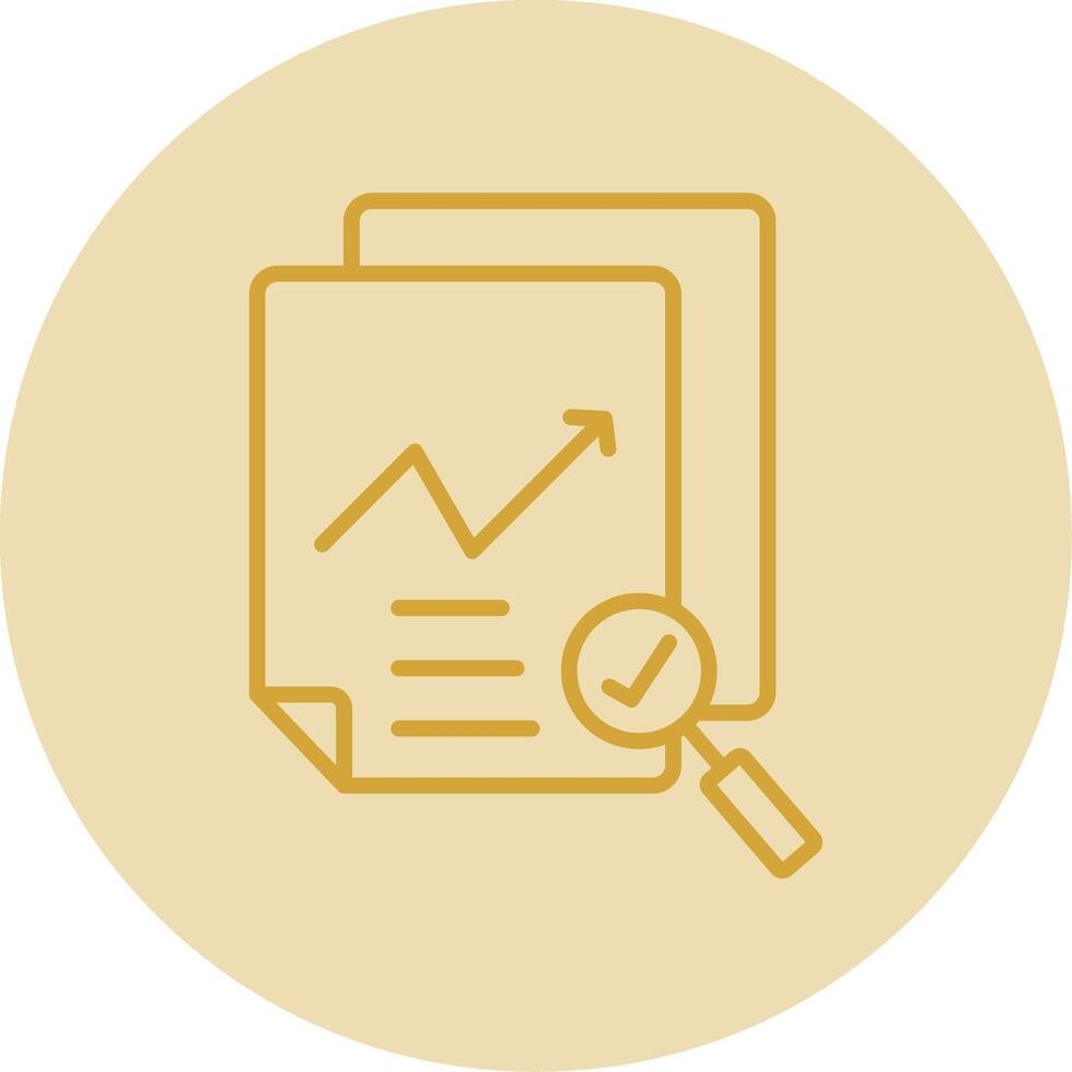 Data Quality Line Yellow Circle Icon vector