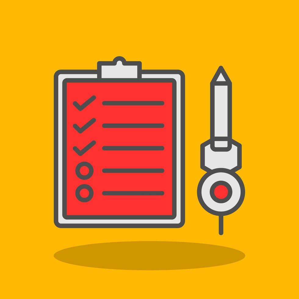 Check List Filled Shadow Icon vector