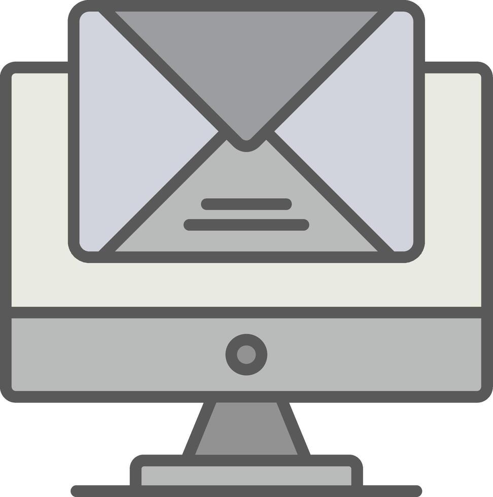 Mail Line Filled Light Icon vector