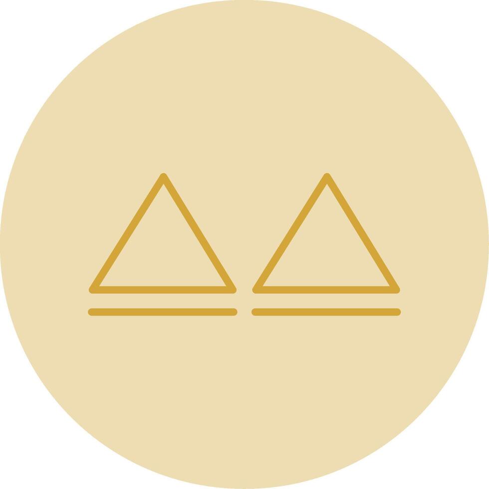 Triangles Line Yellow Circle Icon vector